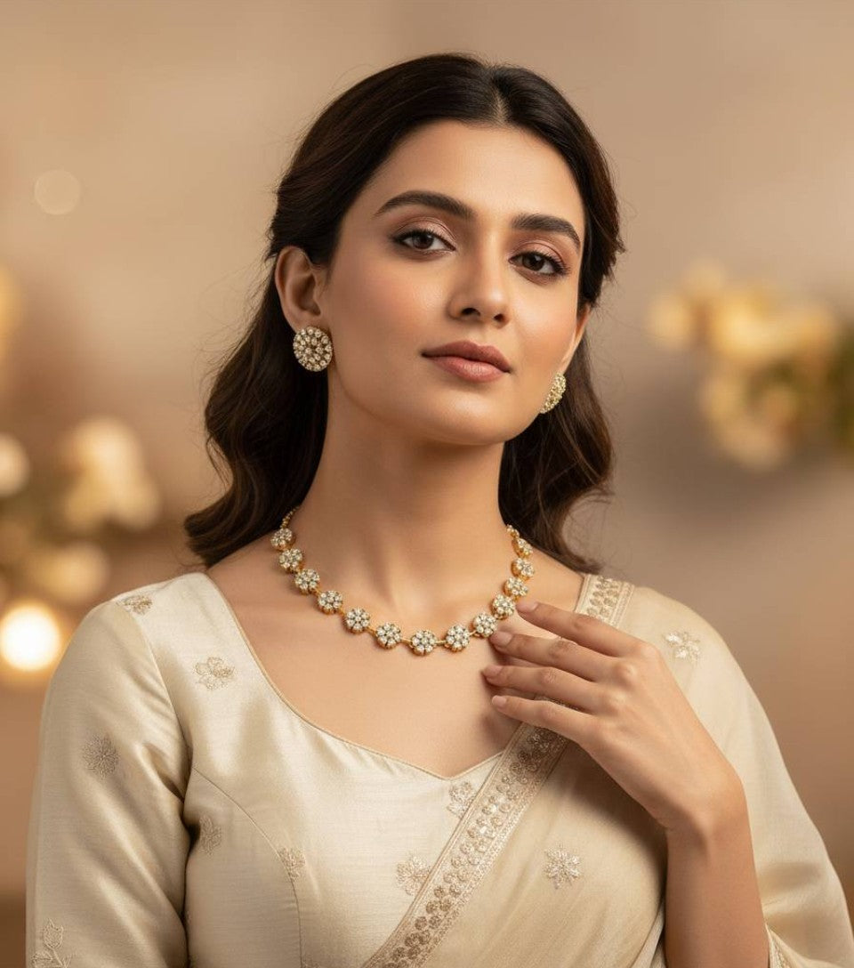 Floral Sparkle Necklace Set