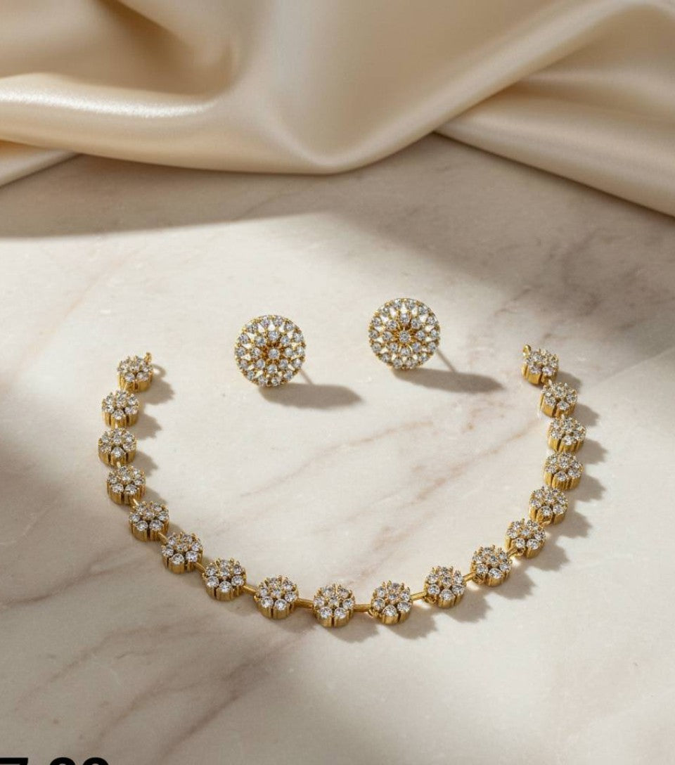 Floral Sparkle Necklace Set