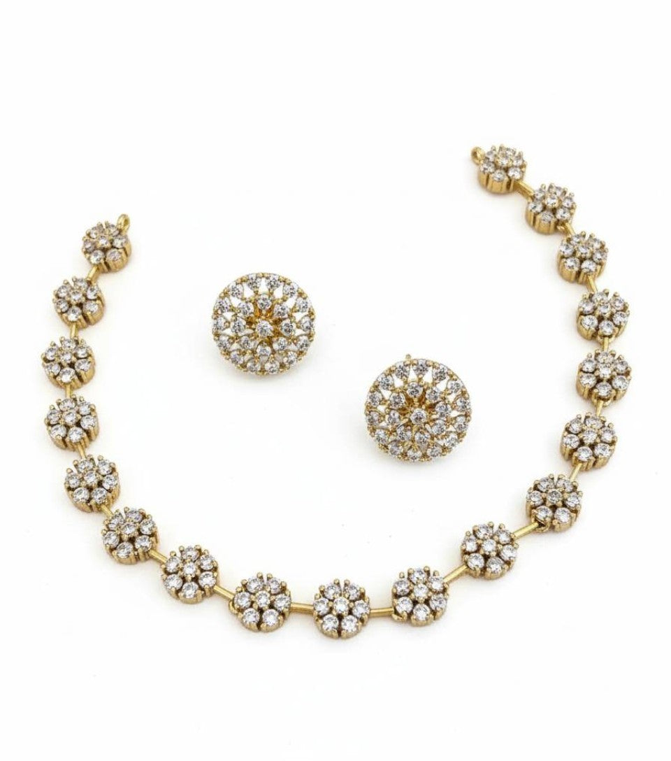 Floral Sparkle Necklace Set