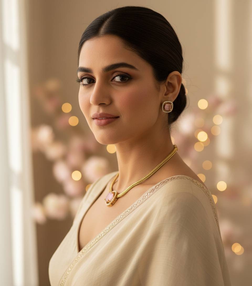 Pink Blossom Necklace Set