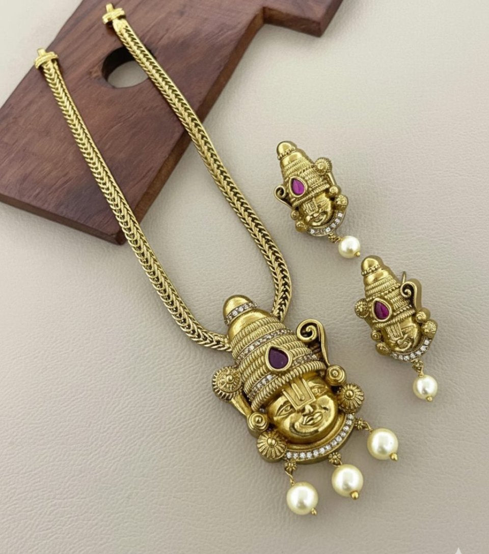 Venkatesha Temple Necklace Set