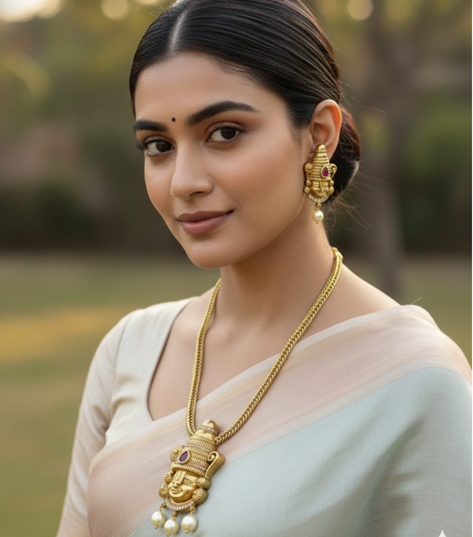 Venkatesha Temple Necklace Set