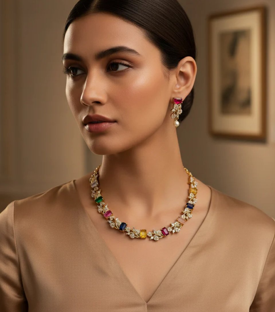Navratna Radiance Necklace Set